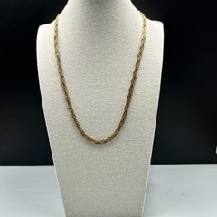 Vintage Gold Tone Twisted Rope Chain Necklace Classic Layering Piece Statement