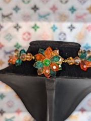 Vintage 1950s Signed Western Germany Art Cluster Fringe Necklace Amber…