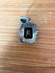 Lovely Antique Sterling Silver pendant with Smoky Quartz and Marcasite