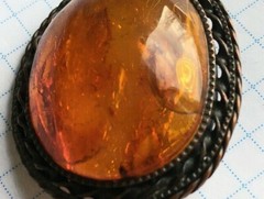 Vintage Amber brooch made in the USSR 1950-1960s jl472