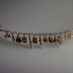 57. Vintage Silver 950 925 800 Mix 13 Dangle Charm Bracelet 7″, 22.8g
