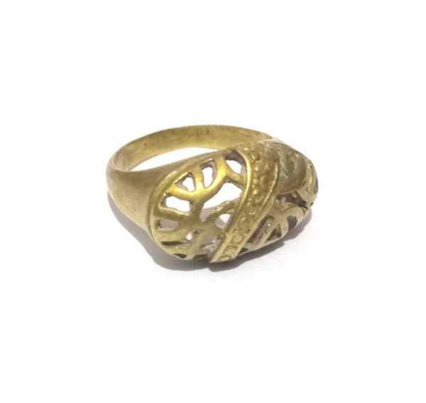 VINTAGE ANCIENT RING WITH ROMAN TOUCH NEAR EASTERN GILDING EXTREMELY INCREDIBLY