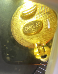 VTG 80s Statement Carol Lee Romanesque Coin clip on earrings Brushed Gold