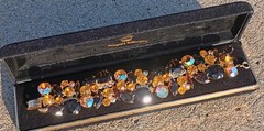 Verified #649 Juliana Tigers Eye And Topaz AB 5 Link Bracelet