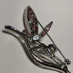 Kirks Folly Fairy Brooch Pink Wings Rhinestone Sparkly NIB