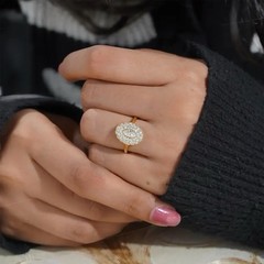 Vintage & Antique 0.35 Ct Marquise Cut Moissanite Stone Anniversary Mosaic Ring