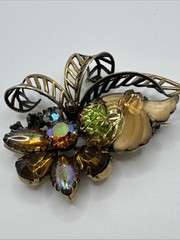 Edlee Molded Glass Multicolor Rhinestone Brooch
