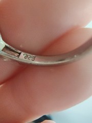 Sterling Silver Bezel Set Round CZ Tapered Baguette Solitaire Ring Size 8.75 925