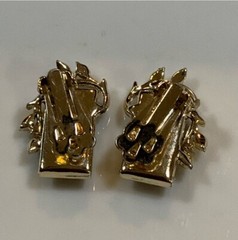 Vintage Earrings Brown Stone Gold Tone Fashion Jewlery USA #22
