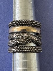 Vintage Signed BW .925 Sterling Silver & 14K Gold RARE Designer Ring