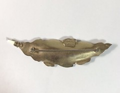 Coro Leaf Brooch Pin Vintage Brushed Gold Tone Signed 3.5 Inches