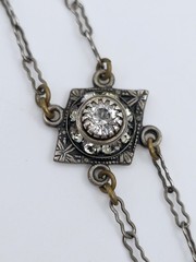 Liz Palacios SF Vintage Crystal Festoon Necklace Filigree Multistrand Art Deco