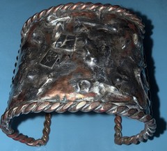 Vtg unsigned Mid Century Modernist Brutalist Silver Copper Cuff Bracelet