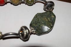 Vintage to now lot of 2 stone glass plastic metal beaded chain necklaces