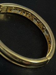 Nolan Miller Bracelet Rhinestones Gold Tone 2.25” Inner Diameter Vintage
