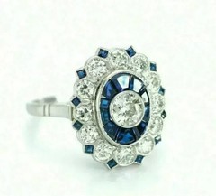 Art Deco Style 2.4CT Round Cut Lab Created Diamond Vintage Halo Ring 925 Silver