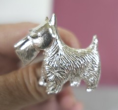 Vintage Silver Metal Alloy Scottie Dog Jewelry Pin Brooch 1.5″ L x 1.5″ H