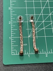 Vintage 2.4” Crystal Rhinestone Rose Gold Colored Metal Dangle Earrings