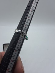 Vintage 850 Platinum Emerald and Diamond Bypass Ring Sz 6