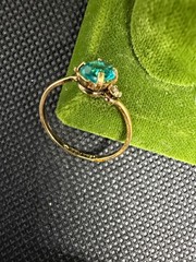 Vintage Aquamarine (March Birthstone) and Stamped 18KT HGE Ring Size 8