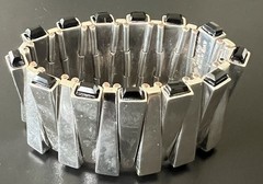 Antonio Pineda Sterling Silver Matchstick Bracelet Taxco Mexico ZZ514 195g RARE