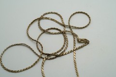 Vintage Sterling Silver Flat Rope Chain Necklace 30″ x 2mm 8.6g JB43
