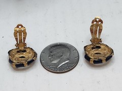 Vintage Art Deco Clip-On Earrings Multicolor Costume Jewelry Fashion MCM S1