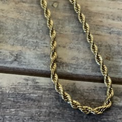 Vintage 90s REVLON twisted classic rope chain necklace in gold tone
