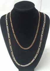 Vintage Lot of 2 Gold-Tone Stackable Flat Chain Necklace 16 – 24 inch