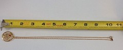 Avon Mother’s Day Vintage Pendant Chain Necklace Gold Tone With Red Ruby Round