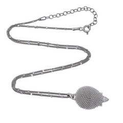 Vintage Sterling Silver 925 Hedgehog Pendant Necklace 15.5″-17.5″