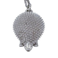 Vintage Sterling Silver 925 Hedgehog Pendant Necklace 15.5″-17.5″