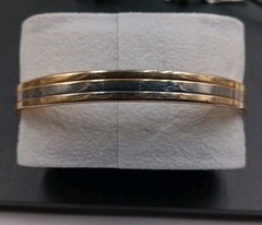 Silver And Gold 24K Electro Plated Bracelet Vintage Retro Electroplated Cuff