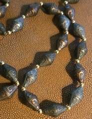 Vintage Napier Victorian Revival Necklace Faux Metal Barrel Beads Gold Tone…