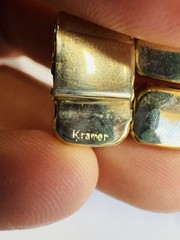 Glamorous Vintage Kramer Of NY Red & AB Rhinestone Gold Tone Bracelet 7” Signed
