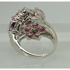 Vintage Ring Size 6.75 Silver Tone White Gold GP Purple Sim Diamond CZ Cocktail