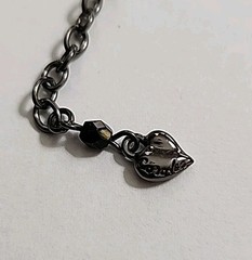 Vintage Carol Lee Black Crystal Necklace Pendant