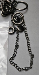 Gun Metal Circle beaded Dangle Necklace 22″