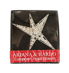 Ariana & Bardo European Crystal Star Brooch Pin Fashion Jewelry 3 1/2″ x 2 1/2″