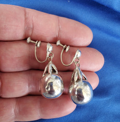 Original Vintage 925 Sterling Silver Dangle Drop Earrings Jewelry Gift Women