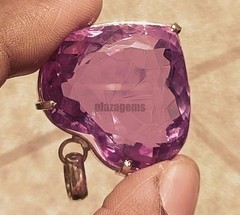 Flawless 110 Ct Natural Pink Imperial Topaz Certified Heart Shape Pendant