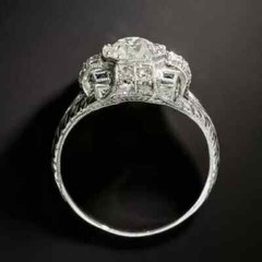 2.90 Ct Art Deco Style Round Cut Lab-Created Diamond Ring 14k White Gold Finish