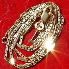 10k yellow gold necklace 18.0″ diamond cut mariner link chain vintage 1.6gr