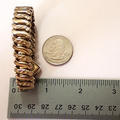 VTG WWII 1940s LaMode Sweetheart Heart Bracelet Precious Metal GF Expansion