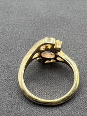 Vintage 14kt HGE Lind Ring Size 6 Yellow Gold Lavender Color Stone 2 Faux Diam