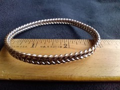 Heavy Vintage Estate 14K Solid Gold Braided Rope Bangle Bracelet 30g