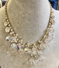 Juliana D&E AB Crystal Bead & Clear Rhinestone Cha Cha Necklace BOOK PIECE