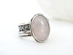 Large Sterling Silver 925 Quartz Spin Spinner Israel Modern Band Ring Size 10