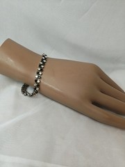 Art Deco Vintage Clear And Black Rhinestone Chain Bracelet