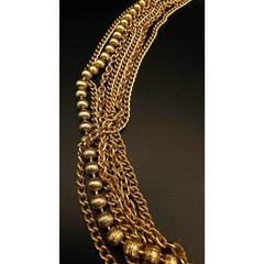 Vintage 1960’s Goldtone Multi-strand Necklace Unsigned Beauty